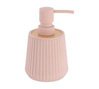 Tendance - Dispenser di sapone a strisce in abs con effetto gomma e bambù 250 ml - blush