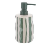 Tendance - Dispenser di sapone in gres rigato 350 ml - verde salvia