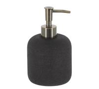 Tendance - Distributore di Sapone Rotondo, Effetto Grezzo, in poliresina, con Pompa in Bronzo, 400 ml - Grigio Antracite