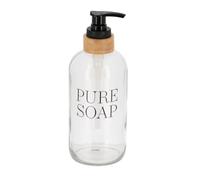 Tendance - Sapone Puro 500 ml Dispenser di Sapone in Vetro/bambù - Trasparente