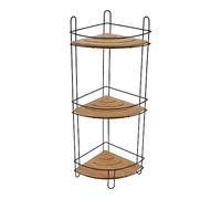 Tendance - Scaffale angolare in filo di bambù a 3 livelli - bambù nero
