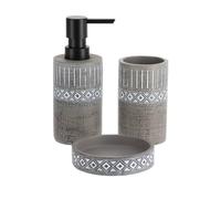 Tendance - Set con Dispenser di Sapone e portasapone in Cemento - Grigio - Bagno - Accessorio da Bagno Indipendente