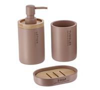 Tendance - Set Dispenser e portasapone in poliresina - Cappuccino/bambù - Bagno - Accessorio da Bagno Indipendente