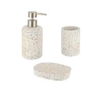 Tendance - Set portasapone e Bicchiere in Cemento - Terrazzo - Bagno - Accessorio da Bagno Indipendente