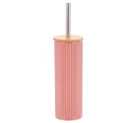 Tendance - Spazzola per WC in Metallo Rigato e Coperchio in bambù - Blush