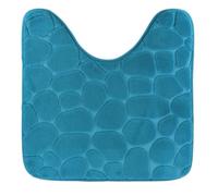 Tendance - Tappetino per WC in memory foam e microfibra, motivo ciottoli, 45x50 cm - Blu turchese - Bagno -Tendance - Tappetino