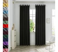 Tende 100% oscuranti, 160 x 100 cm, leggere, termiche, in velluto riccio, con occhielli, per camera da letto e soggiorno, eleganti tende nere per finestre