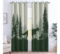 Tende 70L x 160A cm (2 Pannelli) Tende Oscuranti Riduzione del rumore, per interni per soggiorno e camera letto, con Occhielli Moderne Tenda, Biologia Foresta Avventura Natura Storia Dinosauri