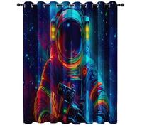 Tende a Blackout per Interni opaco - Originario Spazio Astronauta Decorazioni Casa Termiche per Soggiorno Cucina Camera da Letto, Blu Tende Con Occhielli Di Alta Qualità 140L x 245A cm