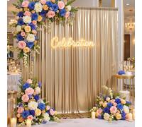 Tende a pannelli con lustrini color champagne e paillettes, 3 x 3 m, per feste, senza pieghe, con glitter scintillanti, 2 pannelli da 1,5 x 3 m, per fotografie di matrimoni e compleanni