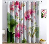 Tende a Pannelli per la privacy Interno con Anelli 2 Pezzi 117L x 229A cm Tenda Oscuranti Isolanti e Moderne, Oriente Tradizione Fiori Foglie, per camera da letto soggiorno bambini ragazzi ragazze