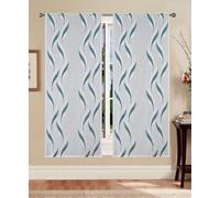Tende a pannello Madrid 60 cm - coppia tende semitrasparenti in jacquard moderne ed eleganti, disponibili in vari colori, facili da lavare e subito pronte da appendere (Ottanio, 60x150 cm)