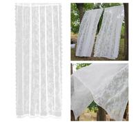 Tende a rete floreali in pizzo bianco trasparenti per la decorazione del