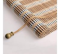 Tende a Rullo Bamboo Blinds Blinds Sole Parasole,Tenda a Rullo in bambù retrò Naturale,Avvolgibile Bamboo ,Oscurante al 65%,con Accessori,per Interni/Esterni,Personalizzate (110*120cm/43*47in)