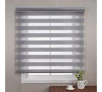 Tende a rullo giorno e notte, tende zebrate in tessuto a doppio strato, tende a rullo traslucide o oscuranti, tende senza foratura, tende for finestre e porte(Black,W190*H200)