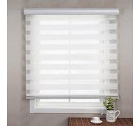 Tende a rullo giorno e notte, tende zebrate in tessuto a doppio strato, tende a rullo traslucide o oscuranti, tende senza foratura, tende for finestre e porte(White,W150*H150)