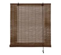 Tende a Rullo in Bambù da esterno e interni Tenda di Bamboo Naturale Tapparella di Bambù Avvolgibile per Porte e Finestre Cortina Romane di ventilazione Protezione solare STORESDECO Scuro 90x175 cm