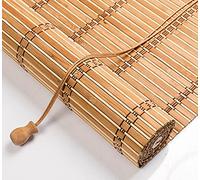 Tende a Rullo in bambù Naturale,Cortina di bambù retrò,Tapparella Avvolgibile Bamboo,Veneziana per Finestre,Parasole per Balcone,per Esterno/Ristorante/Cucina/Portico/Giardino (130x220cm/51x87in)