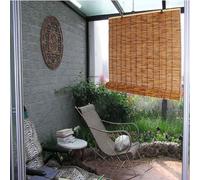 Tende A Rullo in bambù Vintage, Tende A Rullo, Tende in bambù, Tenda A Schermo in Canna Ecologica, Ombreggiatura A Mano E Protezione Solare di Ventilazione, per Balcone, 124x201cm/49x79in