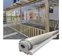 Tende a rullo per esterni, impermeabili, in PVC trasparente, per finestre Gar Peras, antivento e antipioggia, perfette per patio, privacy e protezione solare