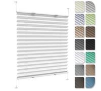 Tende a Rullo Pieghettata Senza Forature Easy Fix 88 x 190 cm, Protezione da Sole e Indiscreti, Tenda Plissettata Senza Forature, Tenda Termica Plissettata, per Finestre, Bianco