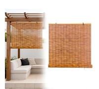 Tende A Rullo Retrò In Bambù Impermeabili Cortina Di Bambù Per Finestre O Porte Oscurante Tapparelle In Reed Impermeabili Con Sollevatore Privacy Tenda A Pacchetto(Brown)