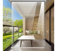 Tende Antipioggia Trasparente in PVC Crystal, Tapparella A Rullo Trasparenti per Esterni, Cortina Divisorie per Giardino Esterno, Camere Letto, Bagno, Isolamento Antipolvere(W95xH200cm)