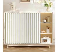 Tende Antipolvere per mensole da Cucina, Tende Pieghevoli da Cucina con Guide, Adatte per armadi, bagni, lavatrici e Guardaroba-White- W110cmxH50cm