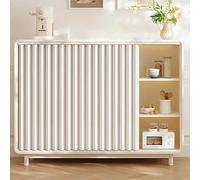 Tende Antipolvere Personalizzabili per mensole, Tende per mobili da Cucina, Tende Pieghevoli sottolavello per armadi, bagni e lavatrici-Beige- W110cmxH50cm
