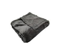 TENDE ARREDO TESSILE - Coperta Pile Matrimoniale Copriletto Invernale (200x220 cm) Plaid Divano Morbido e Caldo, Perfetto per Rilassarsi sul Divano o Avere Calore Extra Durante la Notte (Grigio Scuro)