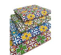 Tende Arredo Tessile Stoffa Tessuti Maiolica in Cotone per Cucito Metro 280 cm x 280 cm Divani Mantovane Cadute Laterali Tavola Cuscini Sedie Copritutto Corallo (Verde)