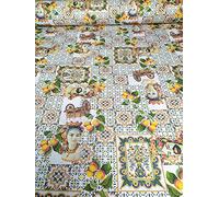 Tende Arredo Tessile Testa di Moro Tappezzeria Tessuto Stoffa in Cotone Pesante Stampa Digitale venduto a Metraggio Altezza 280 cm Per Foderare Divani Cuscini Tavola Gran Foulard Tende Runner (Panna)