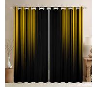 Tende astratte ombré per bambini, ragazzi e ragazzi, colore zenzero e nero, tende per finestra, per camera da letto e soggiorno, trattamento sfumato per finestre, 167,6 x 182,8 cm (larghezza x