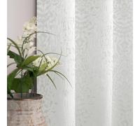 Tende bianche lunghe 213 cm, per camera da letto, con occhielli tono su tono, design jacquard 3D goffrato, motivo damascato marocchino, 50% oscuranti, per soggiorno, lunghezza 213 cm, set di 2
