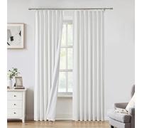 Tende bianche plissettate completamente oscuranti con struttura in lino, isolamento termico, pannello per il trattamento delle finestre, lunghezza 213 cm, per soggiorno, camera da letto, riduzione del