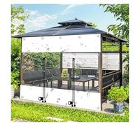 Tende bianche trasparenti in telone laterale, impermeabili e trasparenti, con cerniera, per patio, pergola, gazebo, portico, resistenti alle intemperie, con occhielli (3 x 2 m)