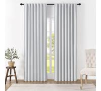 Tende blackout bianche joydeco lunghe 96 pollici per tende per camera da letto, lunghezza 2 pollici 2 pannelli set set tende scura e tende per la fin