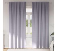 Tende Blackout con Anelli 2 pz Grigio Metallico 260 x 140 cm