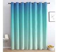 Tende blu ombré, confezione da 2 pezzi, 228 x 167 cm, con occhielli sulla parte superiore, tende che bloccano la luce, per soggiorno e camera da letto, eleganti tendaggi per finestre, design