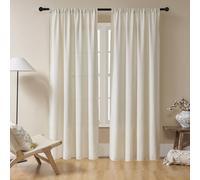 Tende Boho beige Joydeco, 2 pannelli, set da 96 pollici di lunghezza, tende Boho color crema per camera da letto e soggiorno, tende semitrasparen