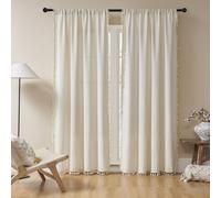 Tende Boho beige Joydeco, tende da 108 pollici, set da 2 pannelli, tende Boho color crema per camera da letto e soggiorno, tende semitrasparenti