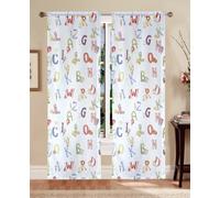 Tende cameretta bambini semitrasparenti con lettere arcobaleno mod.GIORGIA