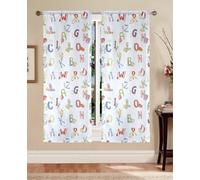 Tende cameretta bambini semitrasparenti con lettere arcobaleno mod.GIORGIA