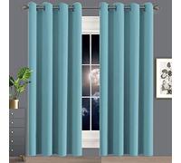 Tende che bloccano la luce, 120 x 225 cm, isolamento termico e tessuto impermeabile, riduzione del rumore, per camera da letto, soggiorno, ufficio, morbida, azzurro