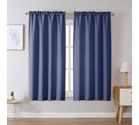 Tende Chyhomenyc Bennet blu, lunghezza 45 pollici, 2 pannelli, finto lino, testurizzate, semi trasparenti, filtranti, morbide e ariose, per fines