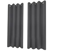 Tende con Anelli 80 x 85 cm Opaca Termica Isolante Tende Interni con Passanti 2 Pannelli per Camera da Letto e Soggiorno, Grigio Scuro