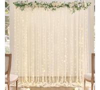 Tende con filo di luci per feste di nozze, 3,5 x 3,5 m, in tulle trasparente, per addio al nubilato, baby shower, feste di compleanno, servizi fotografici, decorazioni, 2 pannelli, 12,7 x 3,5 m