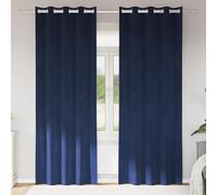 Tende con occhielli blu scuro in poliestere resistente, filtro luce per soggiorno e camera da letto, design moderno con facile manutenzione per una privacy elegante.