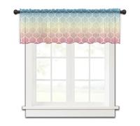Tende Corte Per Finestre Tende for finestra piccola a strisce arcobaleno Candy Tulle corta trasparente Camera da letto Soggiorno Decorazione for la casa in voile per Windows(CRY01959,152W x 45H(cm))