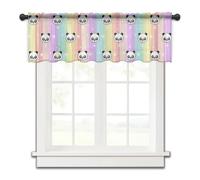 Tende Corte Per Finestre Tende for finestra piccola a strisce arcobaleno Candy Tulle corta trasparente Camera da letto Soggiorno Decorazione for la casa in voile per Windows(WXF04798,137W x 45H(cm))